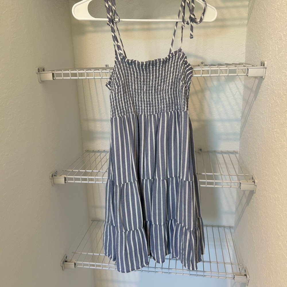 Abercrombie and Fitch Babydoll Striped Smocked Mini Dress